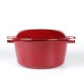 Heavy Duty Pre-Seasoned 2 In 1 Cast Iron 5.0QT Double Dutch Oven